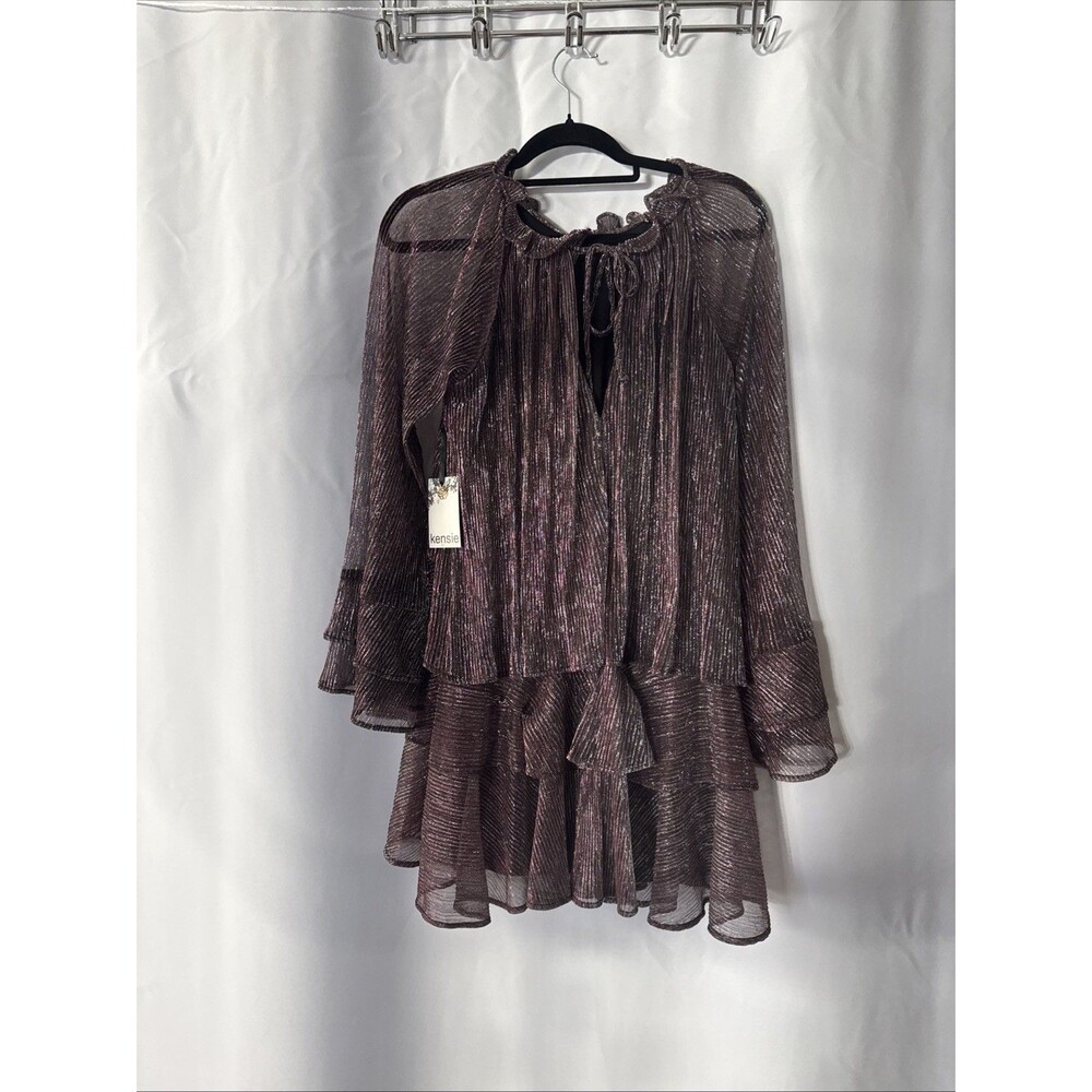 Kensie Women's Shimmer Crewneck Short Dress